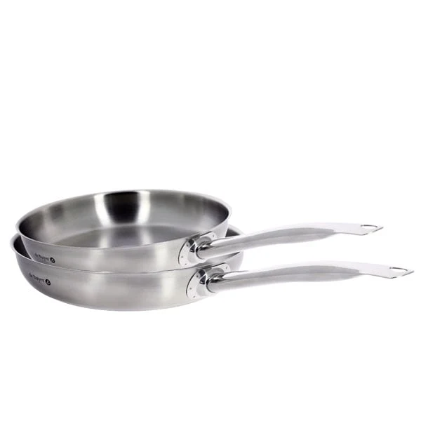Lot 2 poêles tout inox Prim'Appety 24 et 28 cm De Buyer