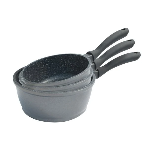 Lot 3 casseroles revêtement Dur comme la pierre 16, 18 et 20 cm Mathon