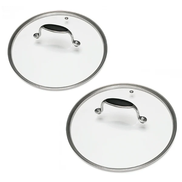 Lot de 2 couvercles en verre Excell'Inox 24 et 28 cm Mathon