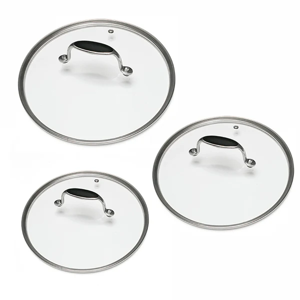 Lot de 3 couvercles en verre Excell'Inox 20, 24 et 28 cm Mathon