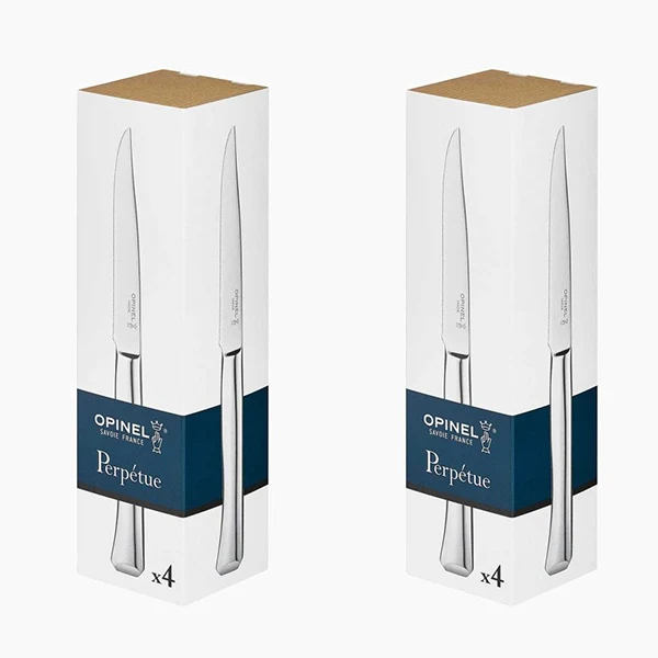 Lot de 2 coffrets de 4 couteaux Perpétue inox Opinel