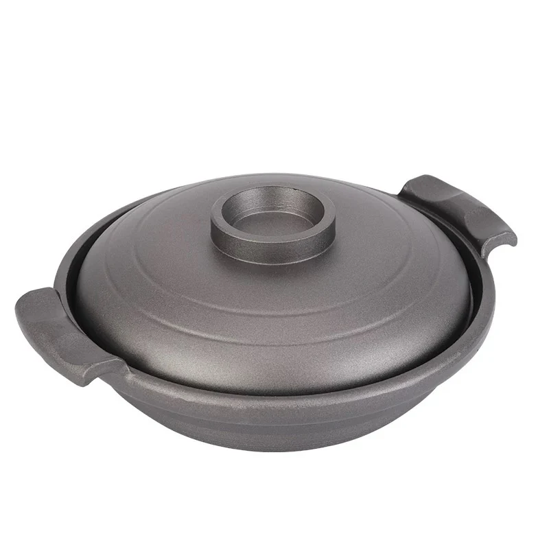 Chefco, 7" Aluminum Black Pot with lid, Stockpot stewpot (SH-18)