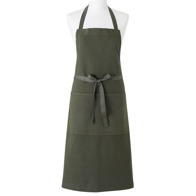 Tablier Coton Lin Fleuriste Vert Lierre 102 x 92 cm - Charvet Editions