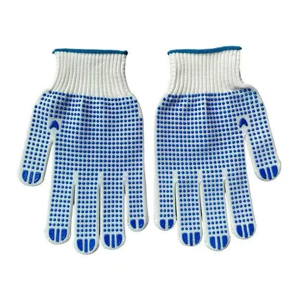 Chefco, White Cotton Gloves with PVC Dots, Large, 12 Pairs/Pack (WCGD-750)