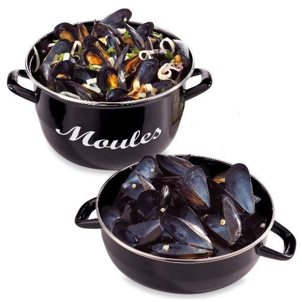 Marmite à moules acier émaillé 24 cm 5 L Baumalu