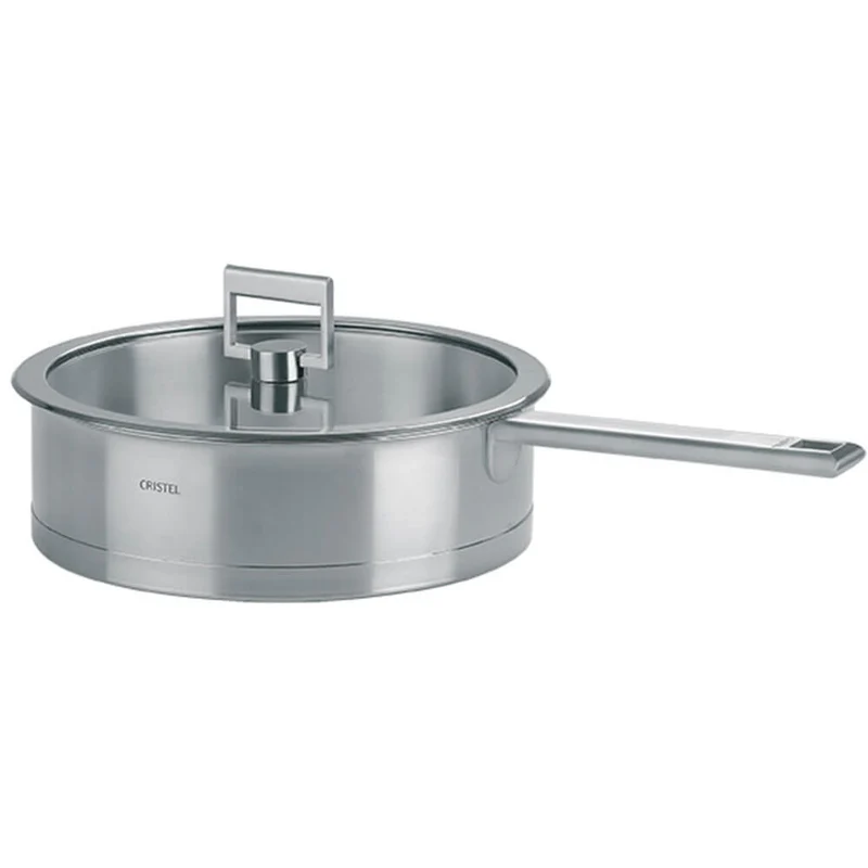 Sauteuse inox Strate poignée fixe avec couvercle OFFERT - CRISTEL