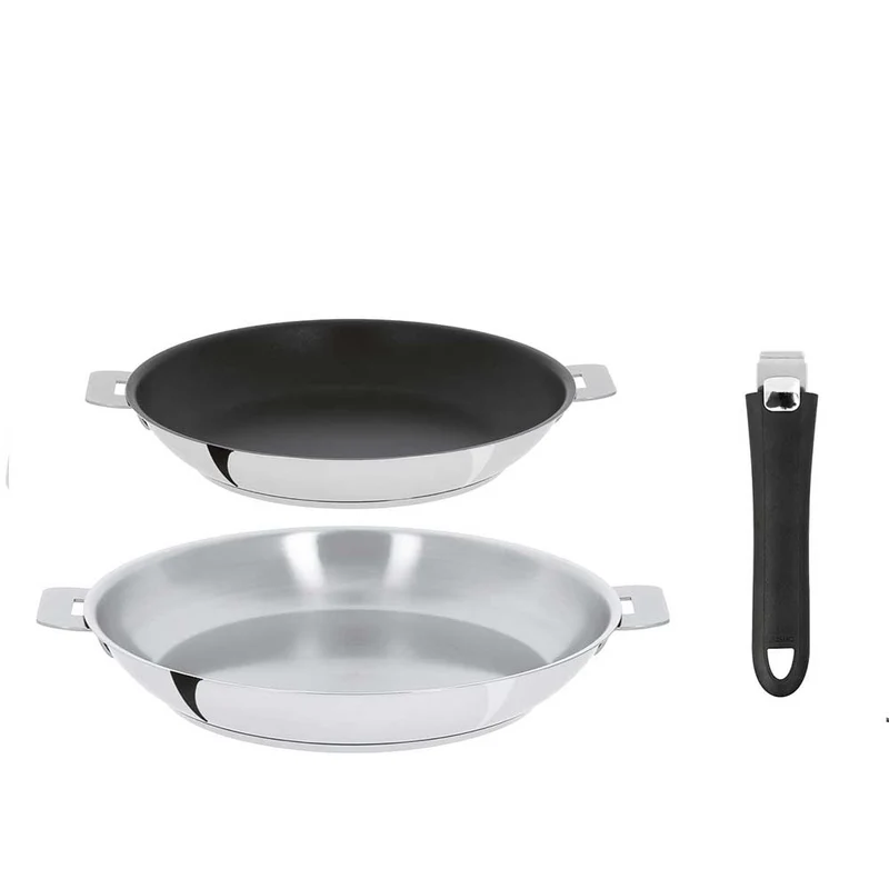 Lot de 2 poêles Mutine 24 cm et 28 cm avec poignée - CRISTEL