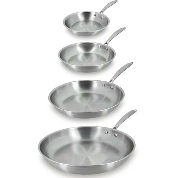 Lot 4 poêles tout inox Triply 20, 24, 28 et 32 cm Menastyl