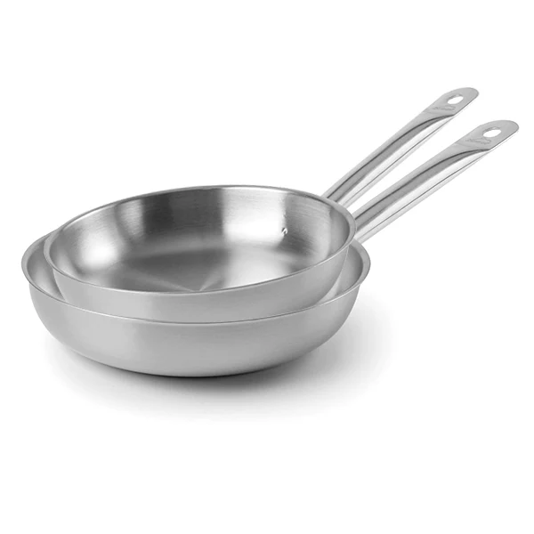 Lot 2 poêles en inox Chef 32 et 36 cm Lacor
