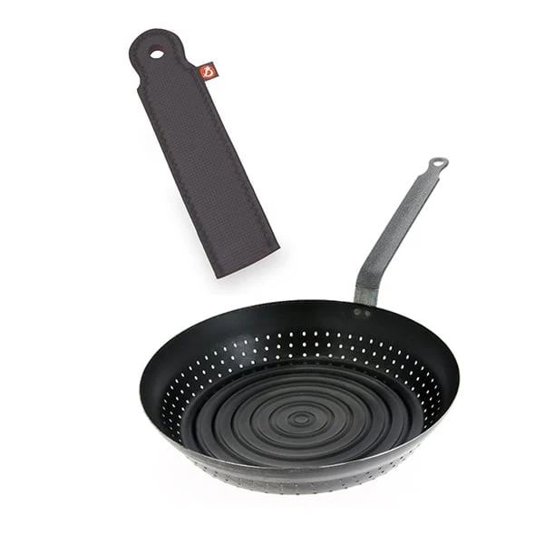 Set poêle à marrons 28 cm et manchon de protection De Buyer
