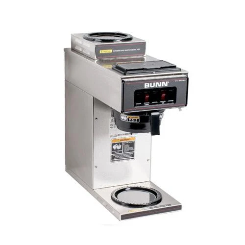 Bunn VP17-2 Stainless Steel 12 Cup Pourover Coffee Brewer with 1 Warmer and 1 Upper