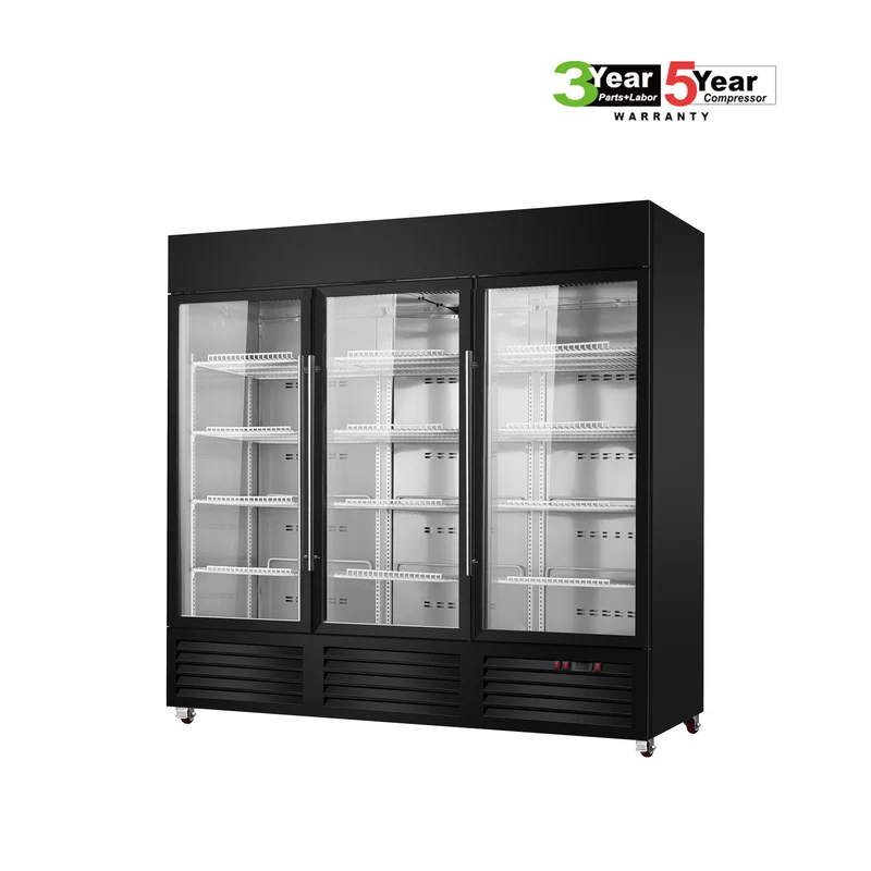 Sub-equip, CDM-B72F, 72ft³ Swing Glass Door Freezer Merchandiser with LED Lighting