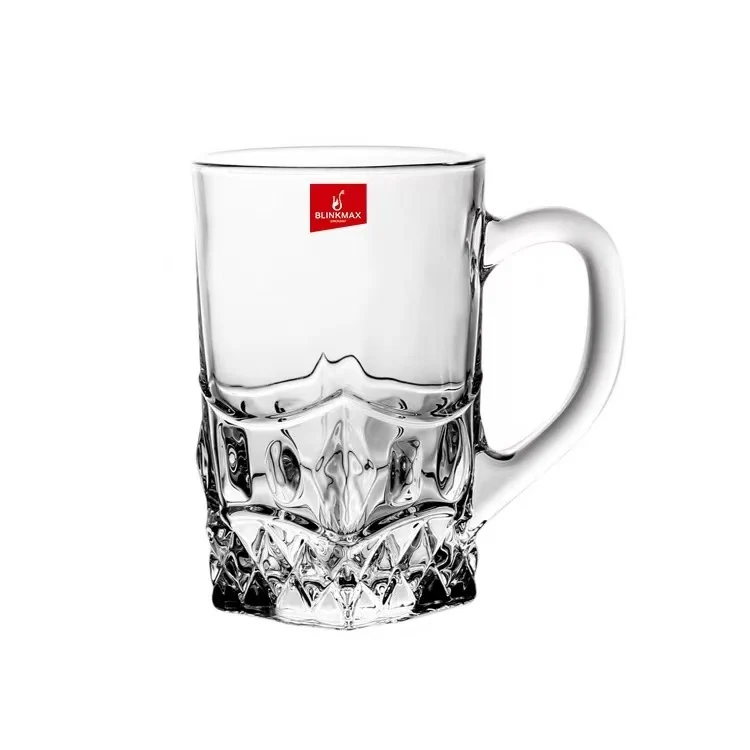 BlinkMax, KTZB320,Elegant Crystal Glass Mugs, beer Glass, 587 ML x 2pcs