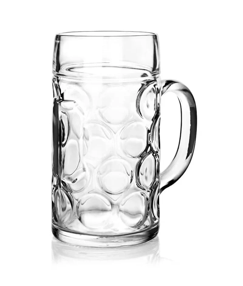 CHEFCO,JZB-15824-3,820 ML Beer Glass,Glass Beer Stein Mugs Jumbo Mugs,German Beer Mug x 2 pcs