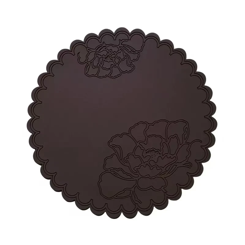 Chefco, PP-6.5, 6.5"Silicone Drink Coasters, Vintage Flower Design Coffee Mug Coasters,Anti-Slip Cup Coasters