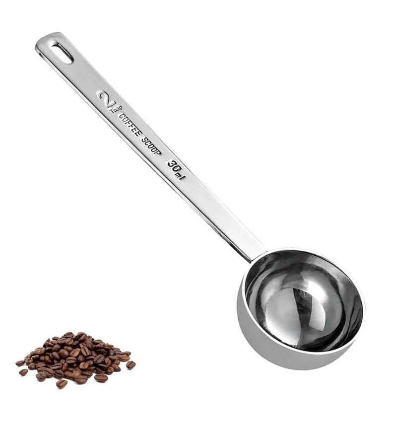 Chefco, SMS-30, 30 ML Coffee Scoop,Stainless Steel Coffee Measuring Scoop,Metal Coffee Scoop Premium Long Handle Measure Spoon for Coffee Powder and Coffee Making,Durable Serving Utensil