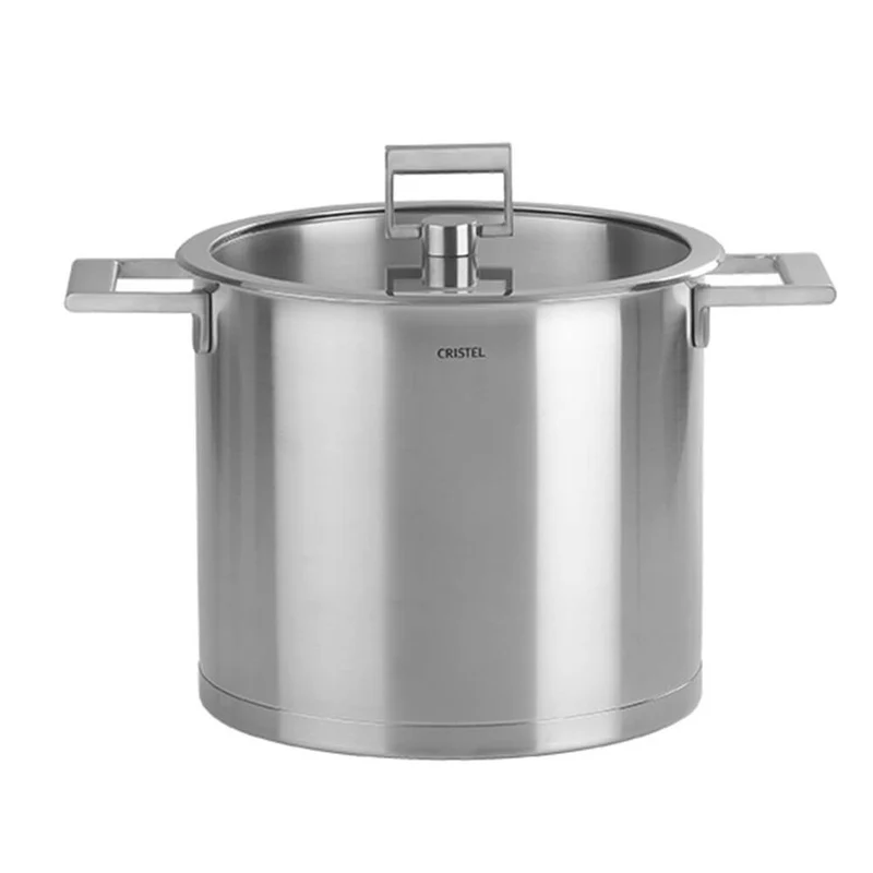 Marmite inox Strate poignée fixe avec couvercle OFFERT - CRISTEL