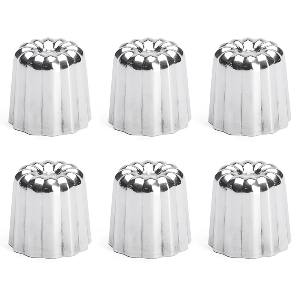 Lot 6 moules à canelés en inox Ø 5,5 cm De Buyer