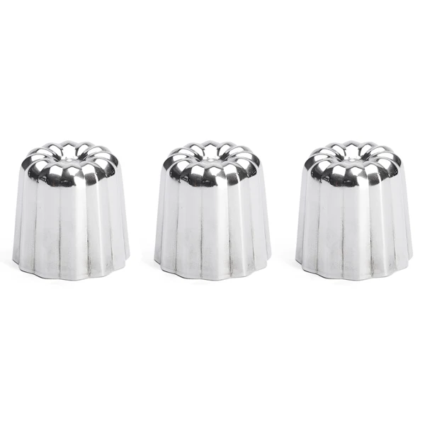 Lot 3 moules à canelés en inox Ø 5,5 cm De Buyer