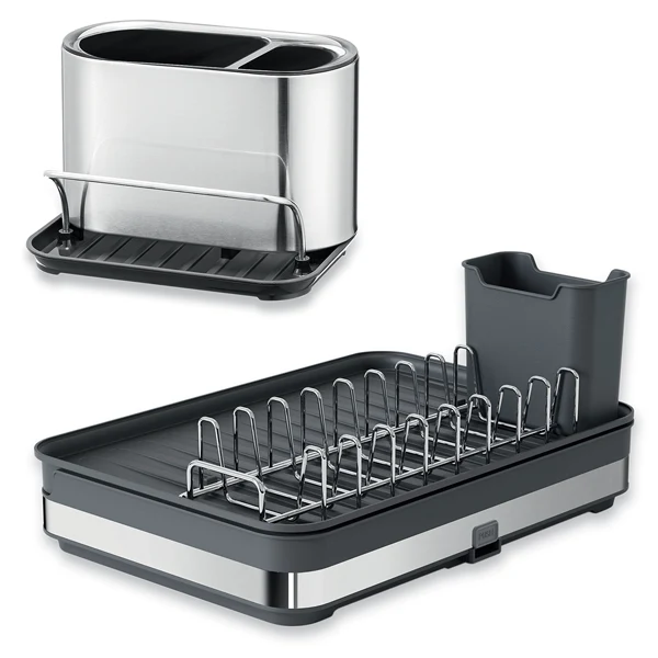 Lot égouttoir extensible 51 cm et organisateur d’évier en inox Mathon