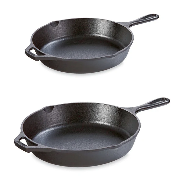 Lot 2 poêles avec poignées en fonte naturelle 20 et 26 cm Lodge