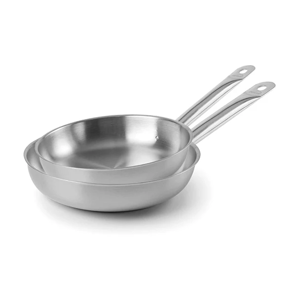 Lot 2 poêles en inox Chef 24 et 28 cm Lacor