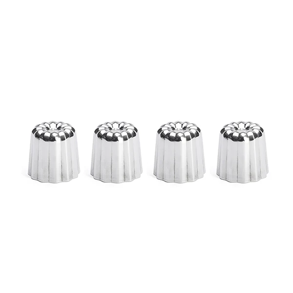 Lot 4 moules à canelés en inox Ø 4,5 cm De Buyer