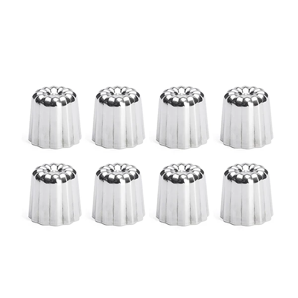 Lot 8 moules à canelés en inox Ø 4,5 cm De Buyer
