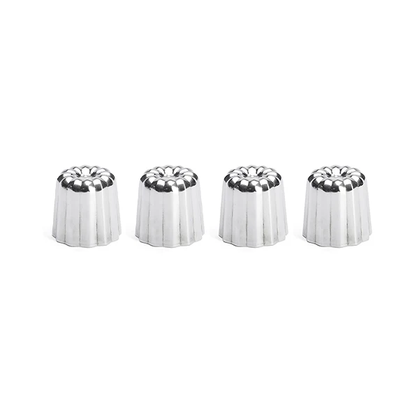 Lot 4 moules à canelés en inox Ø 3,5 cm De Buyer