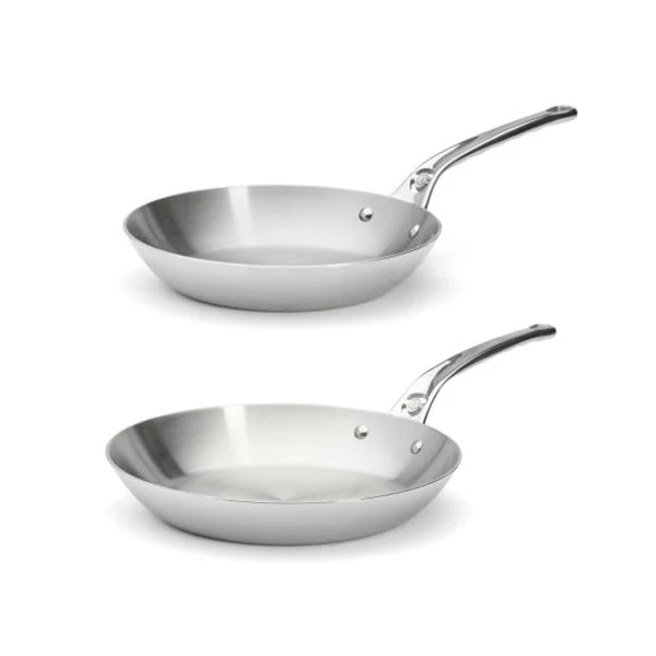 Lot 2 poêles tout inox Affinity 24 et 28 cm De Buyer