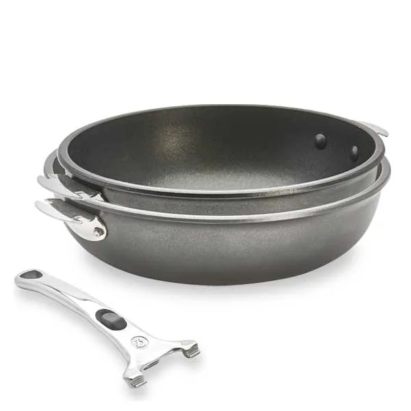 Lot 2 sauteuses Choc Extrême Loqy 24 et 28 cm et manche amovible De Buyer