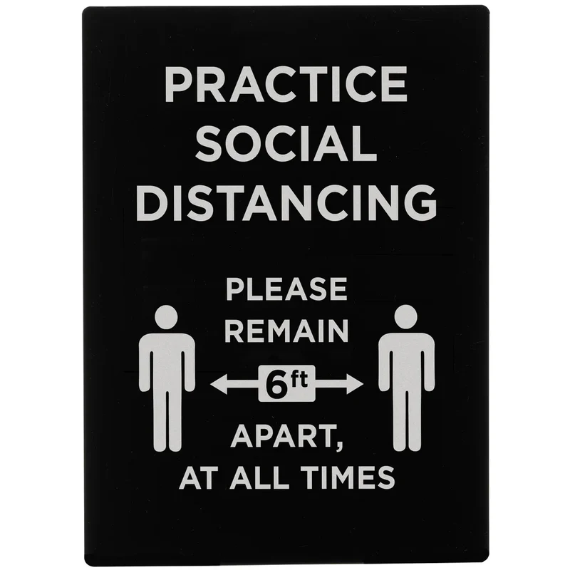 SGN-806 - Stanchion Frame Sign - Practice Social Distancing