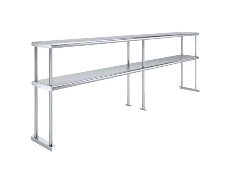 Metal304, DOS-1484-418，18-Gauge Stainless Steel Double Deck Overshelf （14"X84"X32"H ）