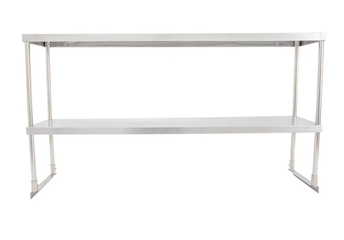 Metal304, DOS-1436-418，18-Gauge Stainless Steel Double Deck Overshelf （14"X36"X32"H ）