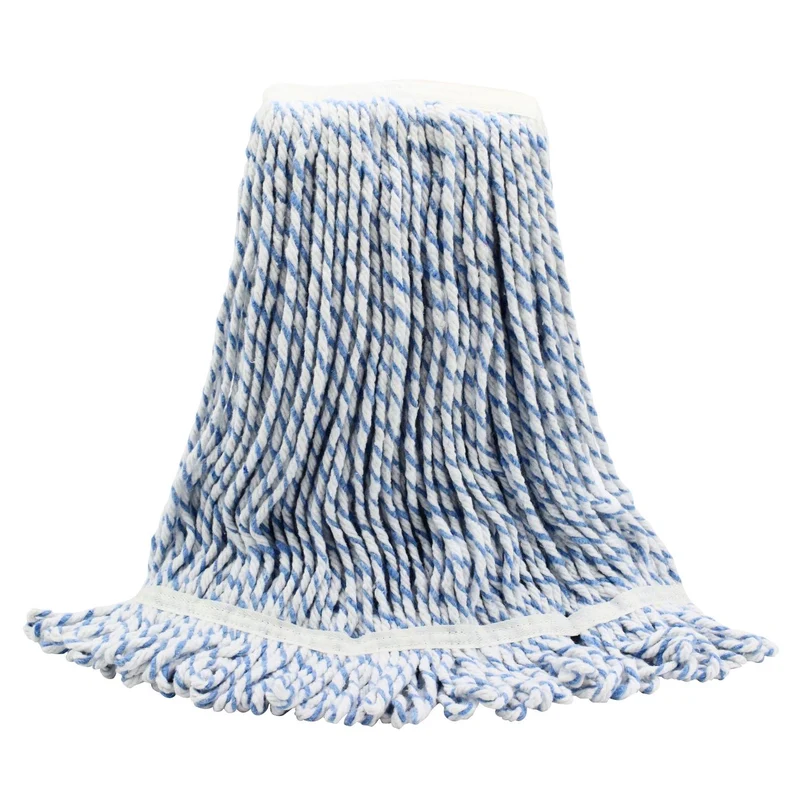 Chefco, Poly Blend Looped End Wet Mop Head - Blue&White - 32oz/900g