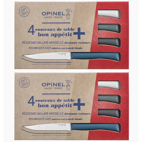 Lot de 2 coffrets 4 couteaux de table Tempête Opinel