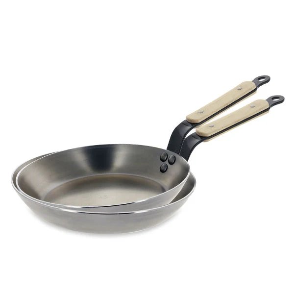 Lot 2 poêles acier Minéral B Bois 28 et 32 cm De Buyer