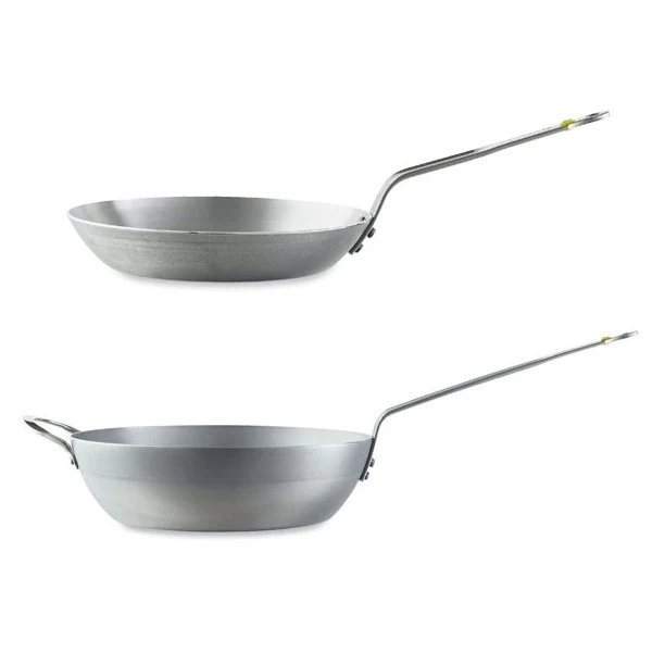 Lot poêle 28 cm et sauteuse paysanne 32 cm acier Minéral B De Buyer
