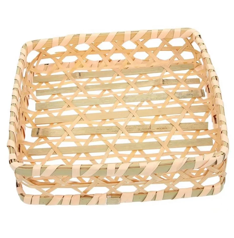 Chefco, 6.5" Square Woven Bamboo Serving Basket (SBB-65)
