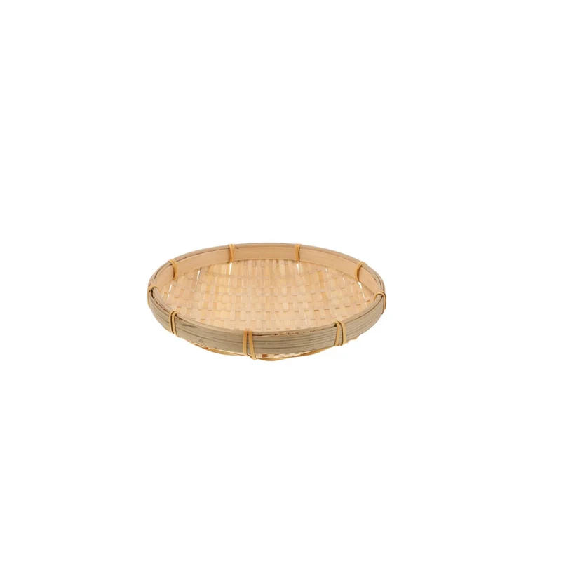 Chefco, Bamboo braid shallow mouth natural bamboo plate, round (RBP-12)