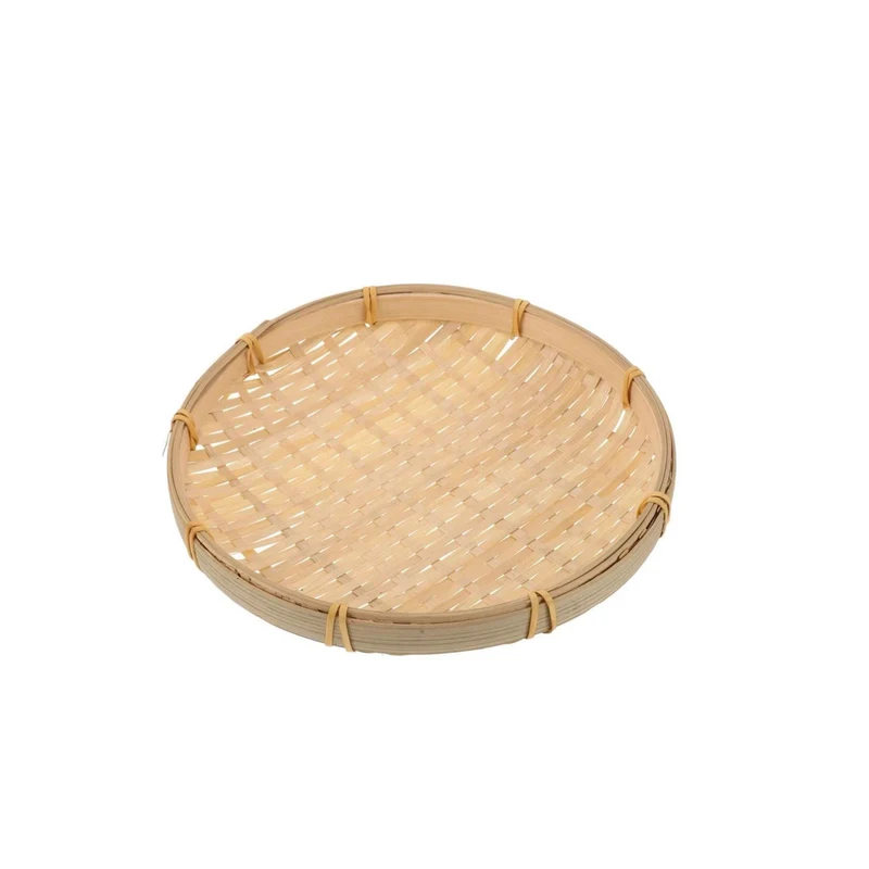 Chefco, Bamboo braid shallow mouth natural bamboo plate, round (RBP-19)