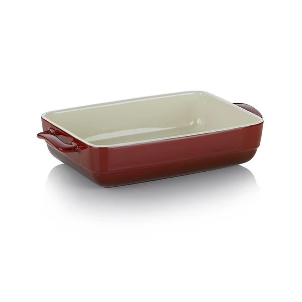 Plat à four rectangulaire en céramique 32 cm rouge Kela