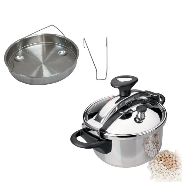 Lot autocuiseur classique 4 L et panier vapeur Lacor