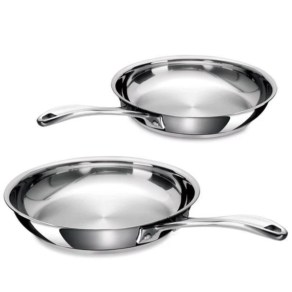 Lot 2 poêles tout inox Chef 20 et 26 cm Beka