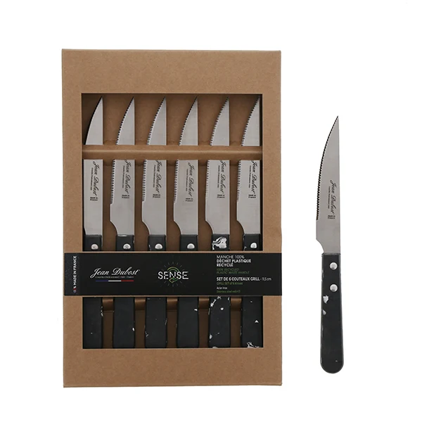 Coffret de 6 couteaux grill Sense Black Edition Jean Dubost