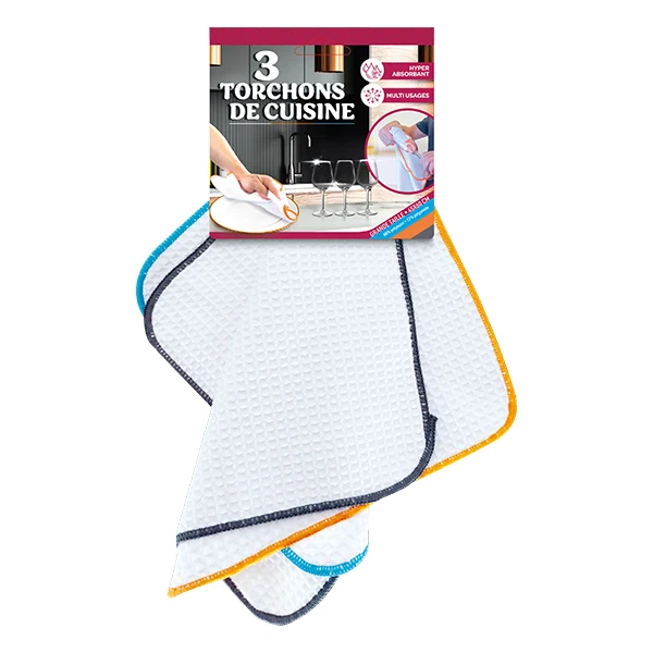 Set de 3 torchons de cuisine 45 x 60 cm