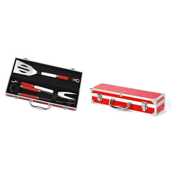 Mallette 3 ustensiles Barbecue Rouge - LE MARQUIER