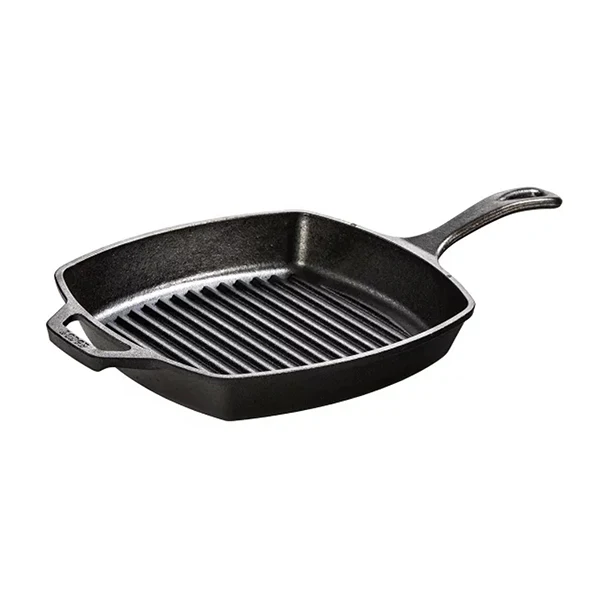 Poêle grill carrée en fonte naturelle 27 cm Lodge