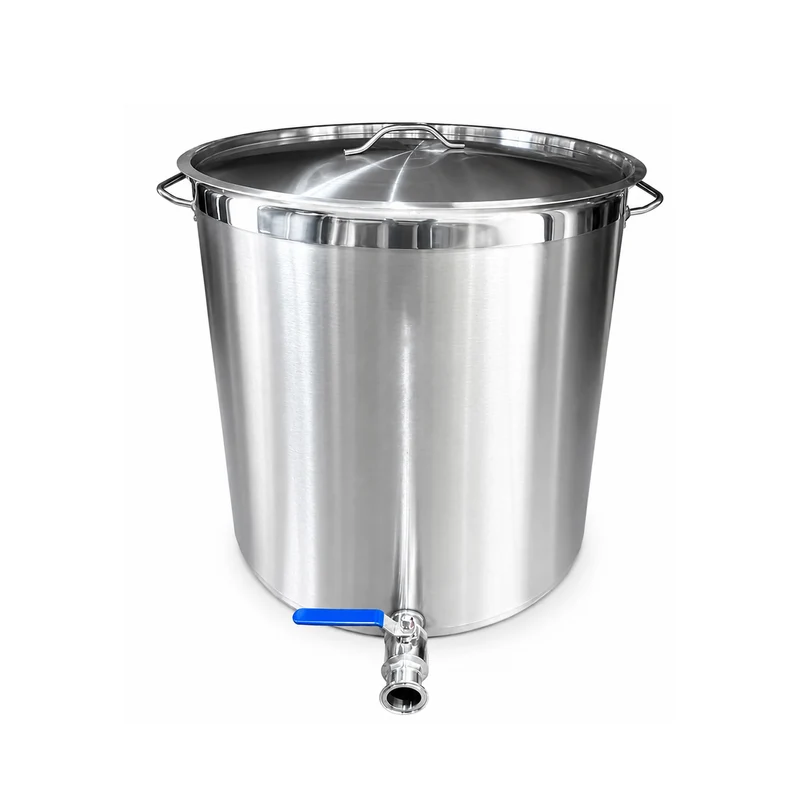 Sub-equip, SPWL-5060F, Heavy-Duty Stainless Steel Stock Pot with Spigot (19.69" Dia x 23.62"H/50cm Dia x 60cm H)