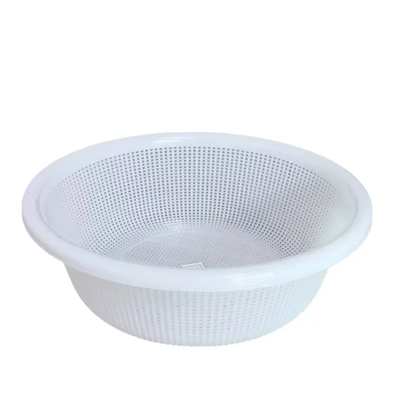 CHEFCO,WH32, Round Plastic Vegetable Wash Basket (Small Grid),White-12.4"Dia x4.4"H
